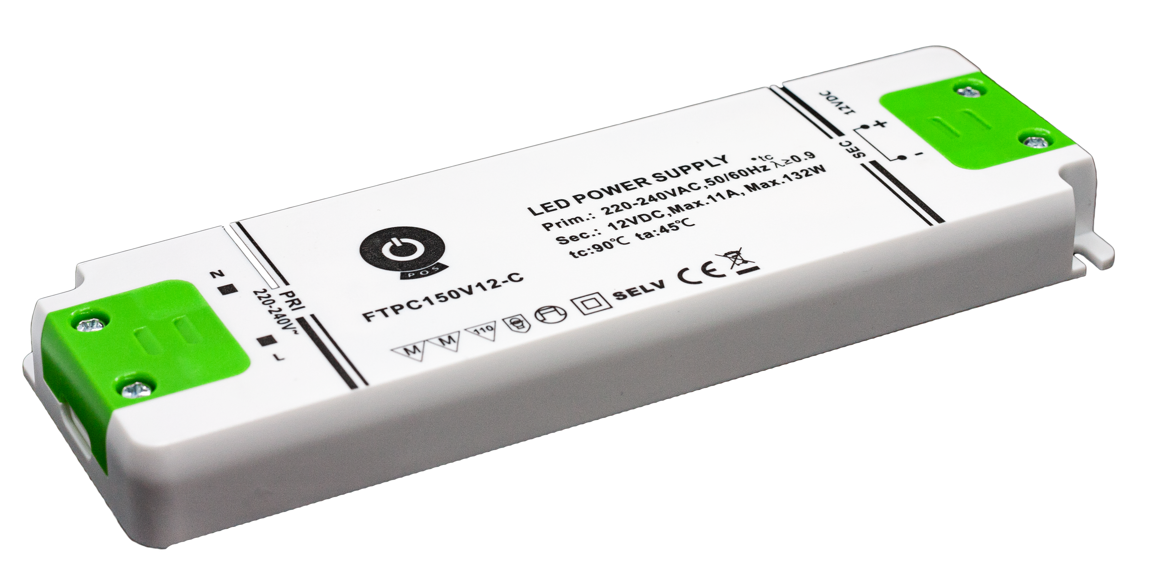 POS LED Driver 12V/11A plastic case