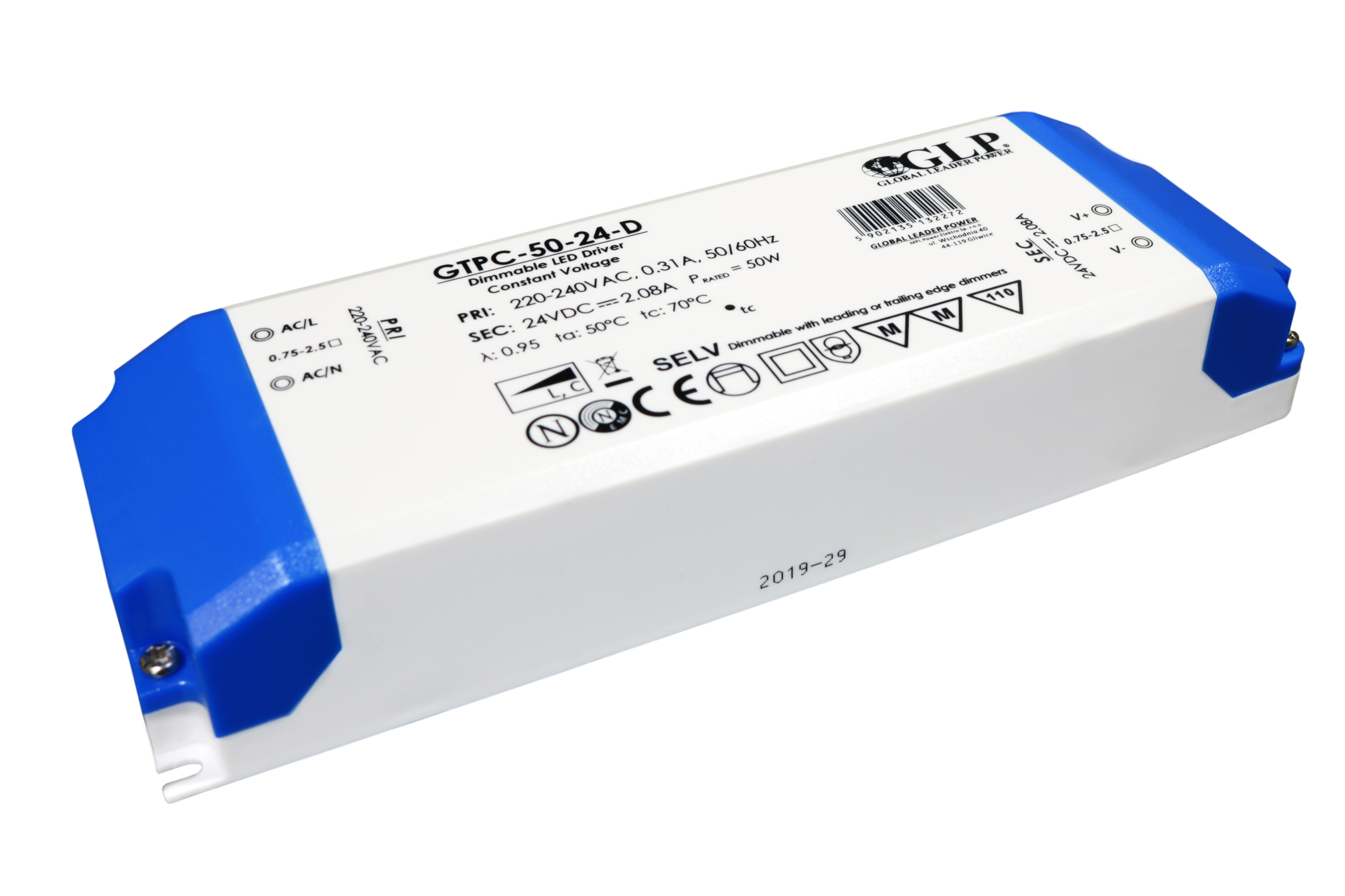 GLP PSU Triac dimmable LED driver 24V / 0.5-2.08A