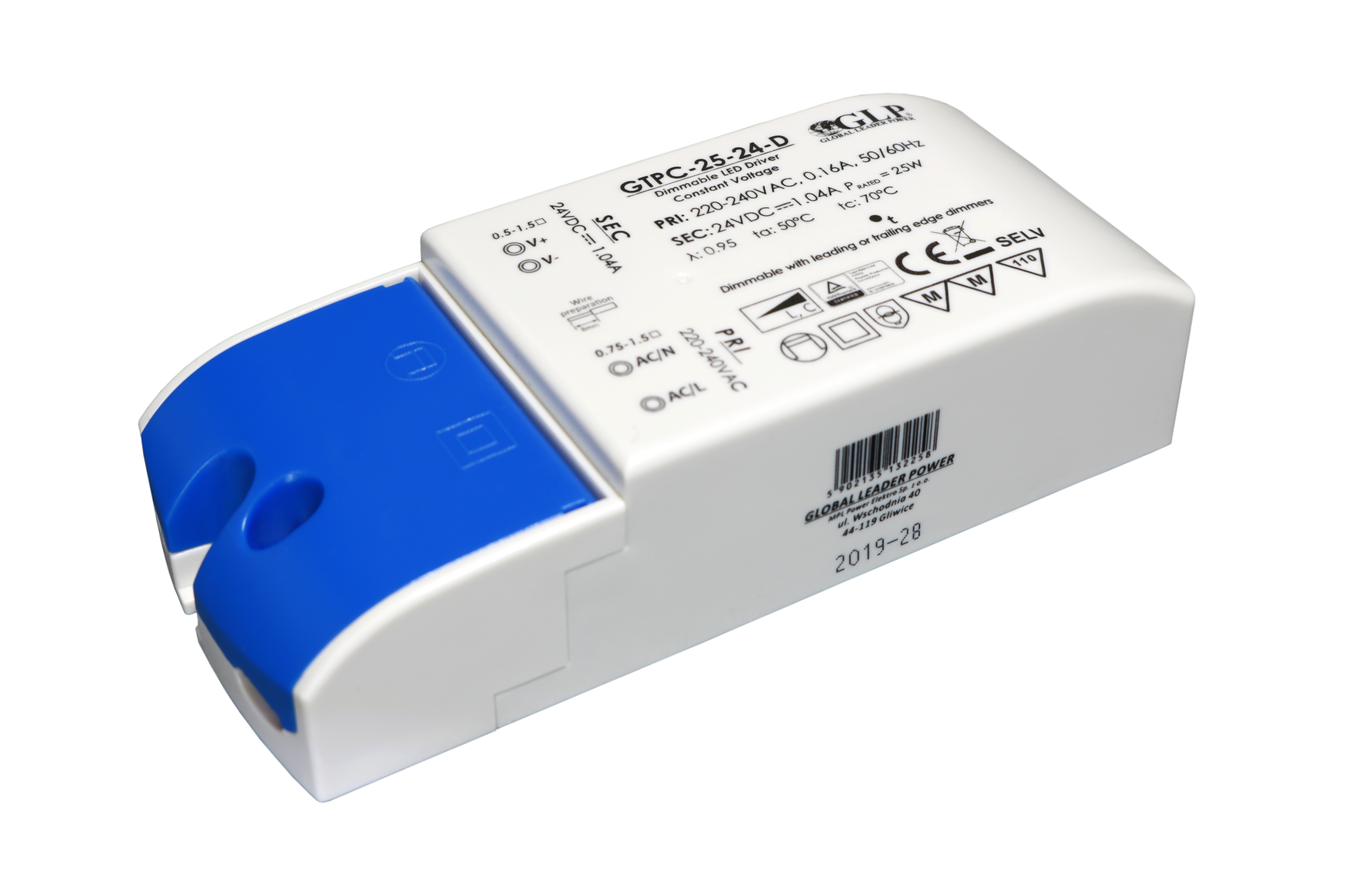GLP PSU Triac dimmable LED driver 24V / 0.1-1.04A