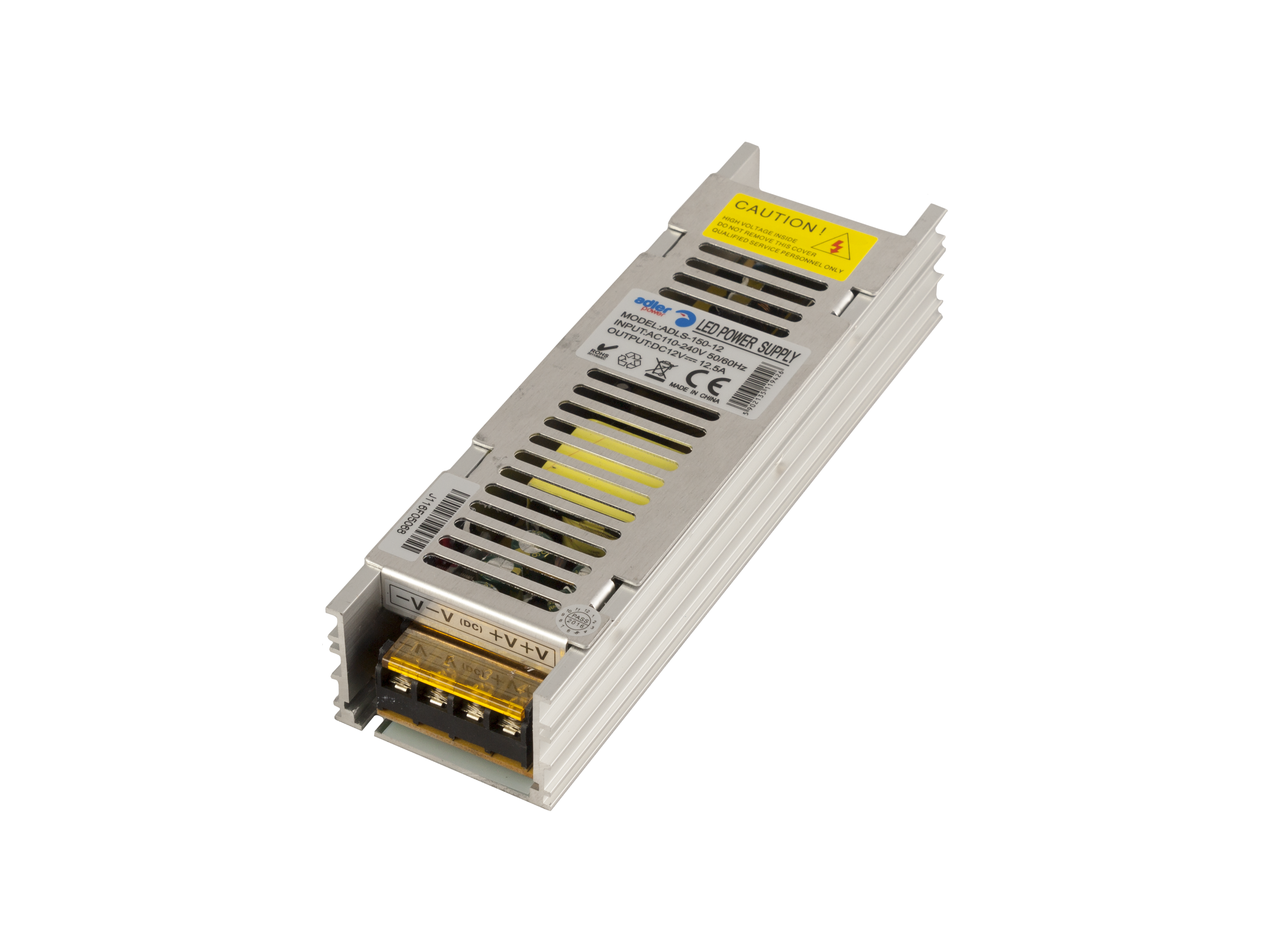 ADLER Slim metal case power supply, 12V/12.5A