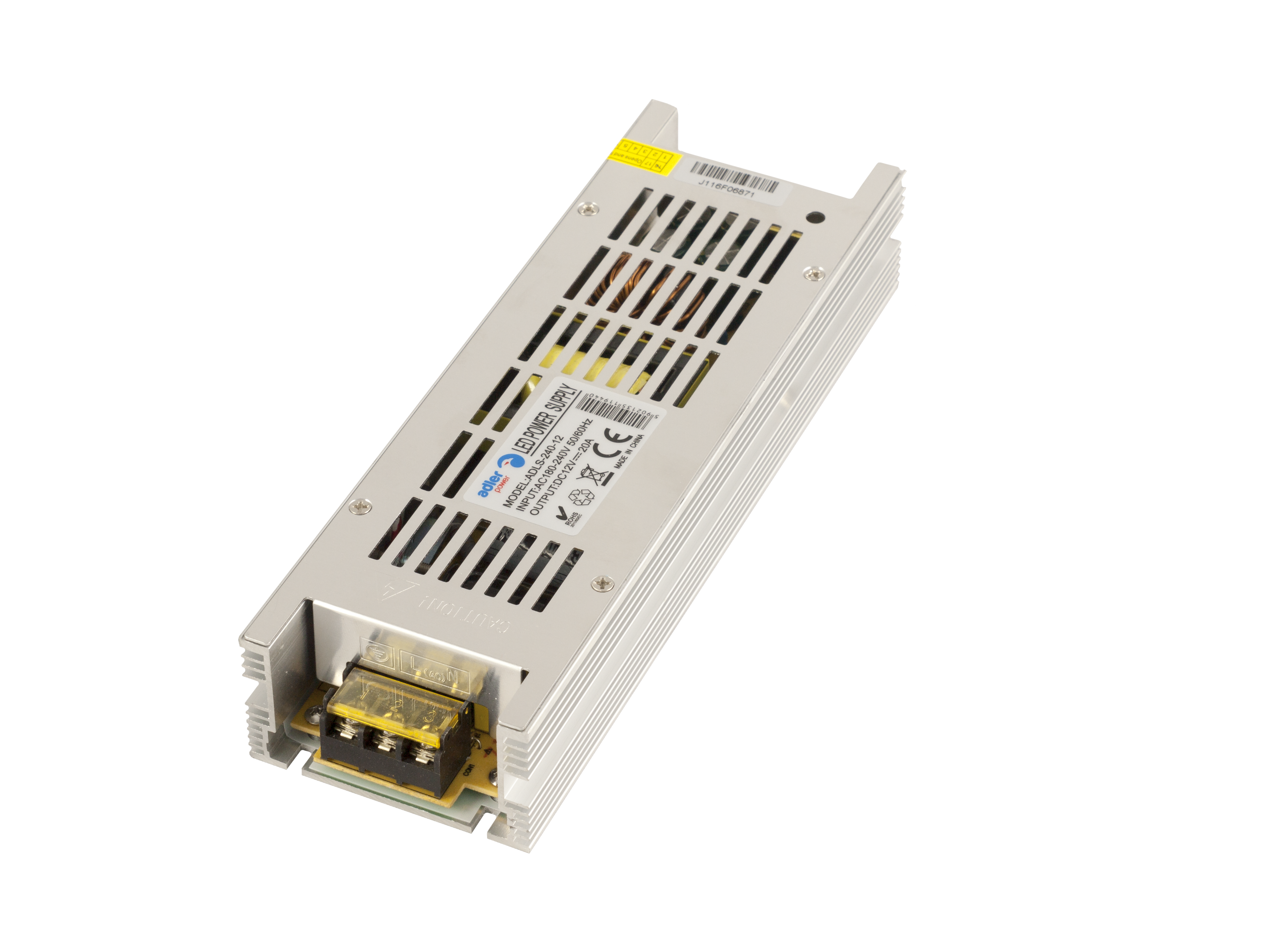 ADLER Slim metal case power supply, 12V/20A