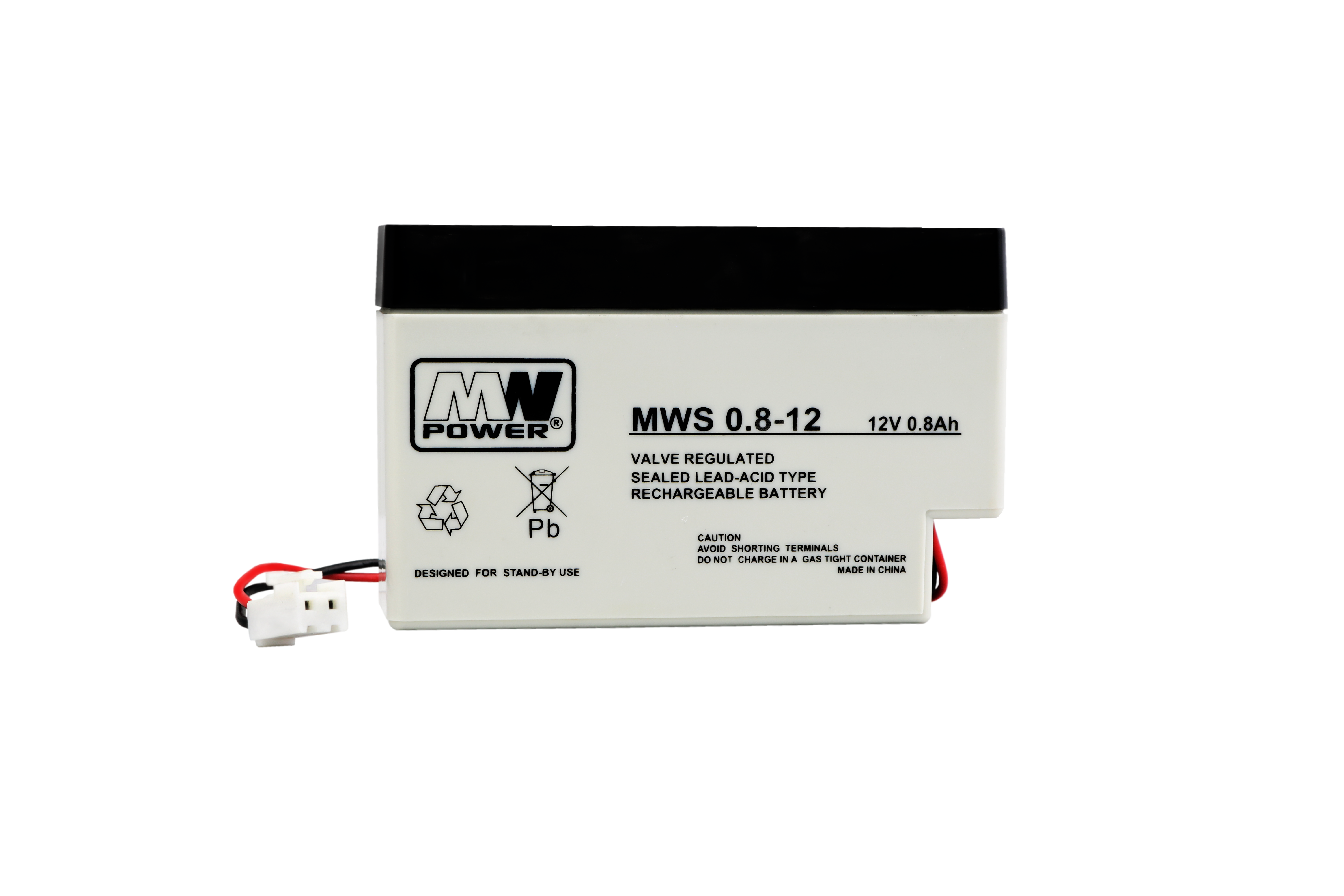 Akumulator AGM 12V/0.8Ah, 96*25*62 (wtyk)