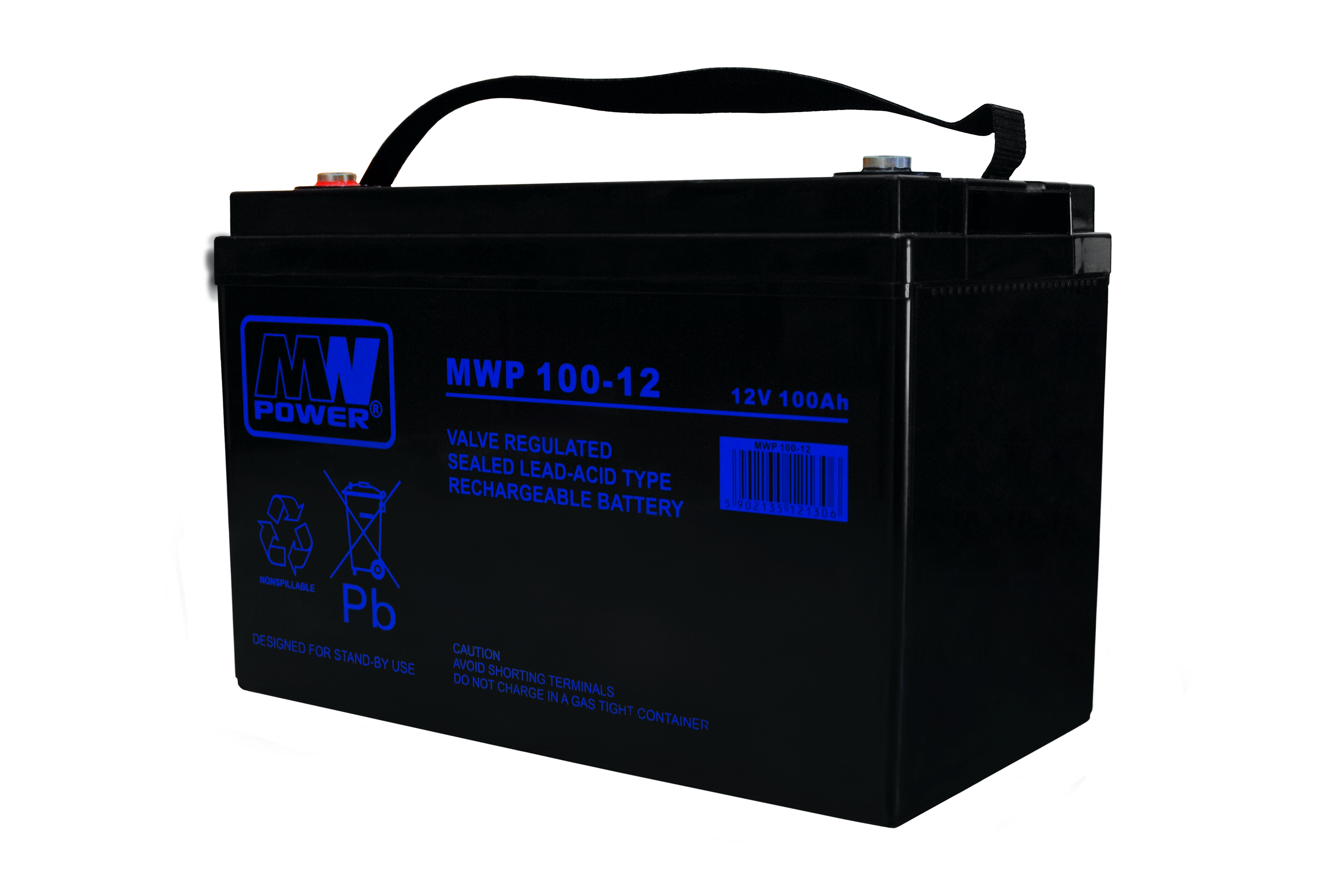 Akumulator MWP 100-12 (Long Life, 12V-100Ah, Bolt M8)