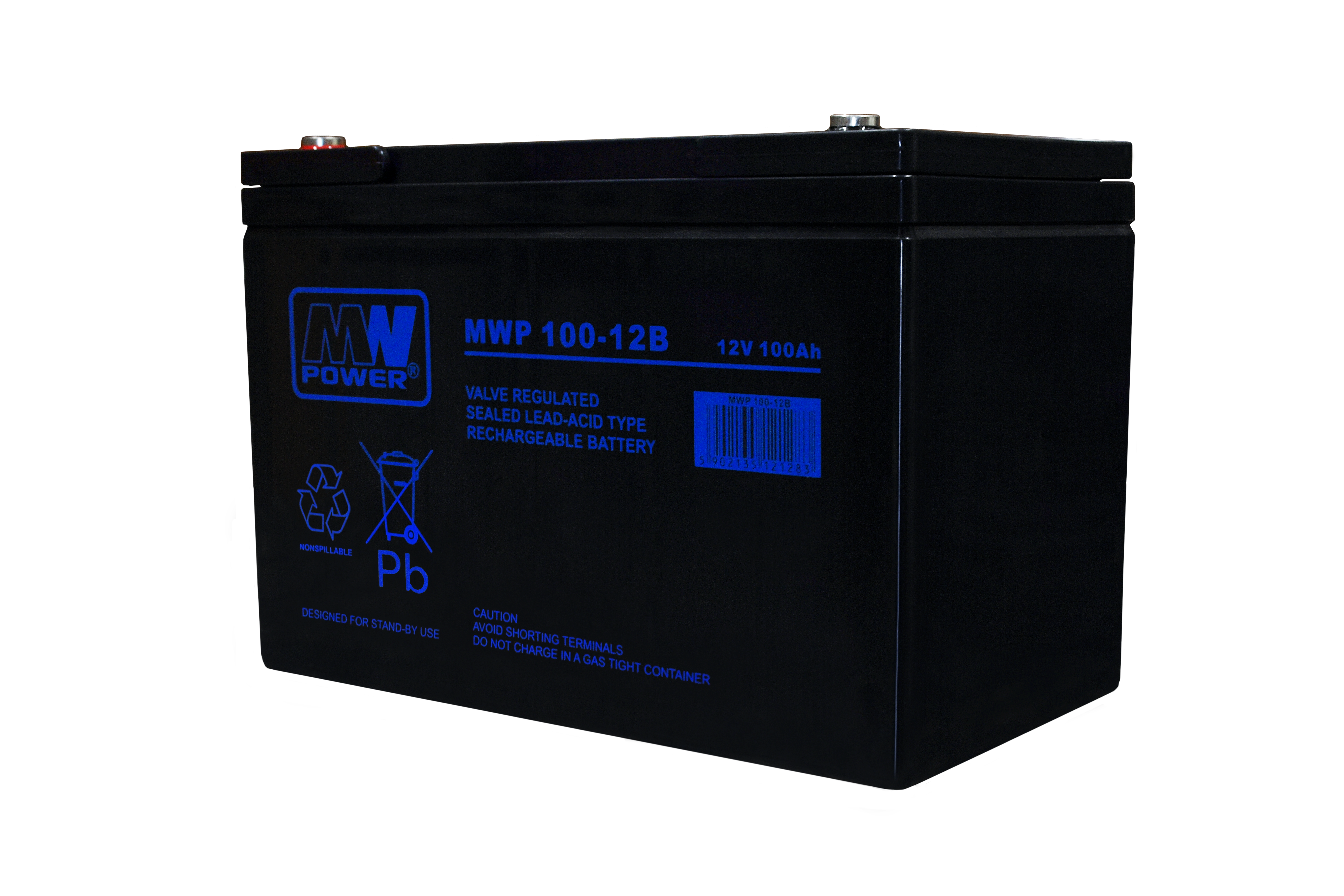 akumulator MWP 100-12B (Long Life, 12V-100Ah, Bolt M6)