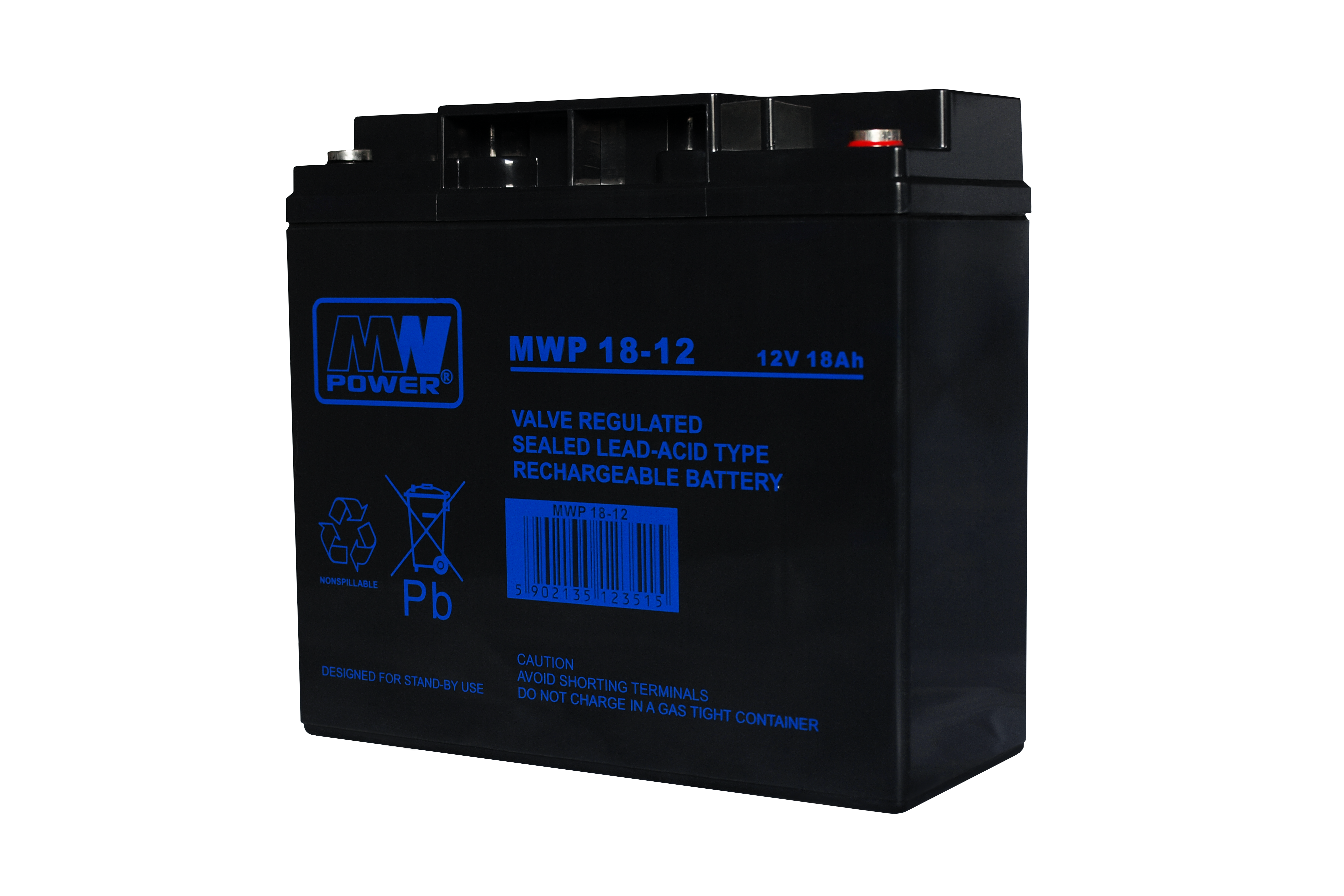 akumulator MWP 18-12 (Long Life 12V-18Ah, Bolt M5)