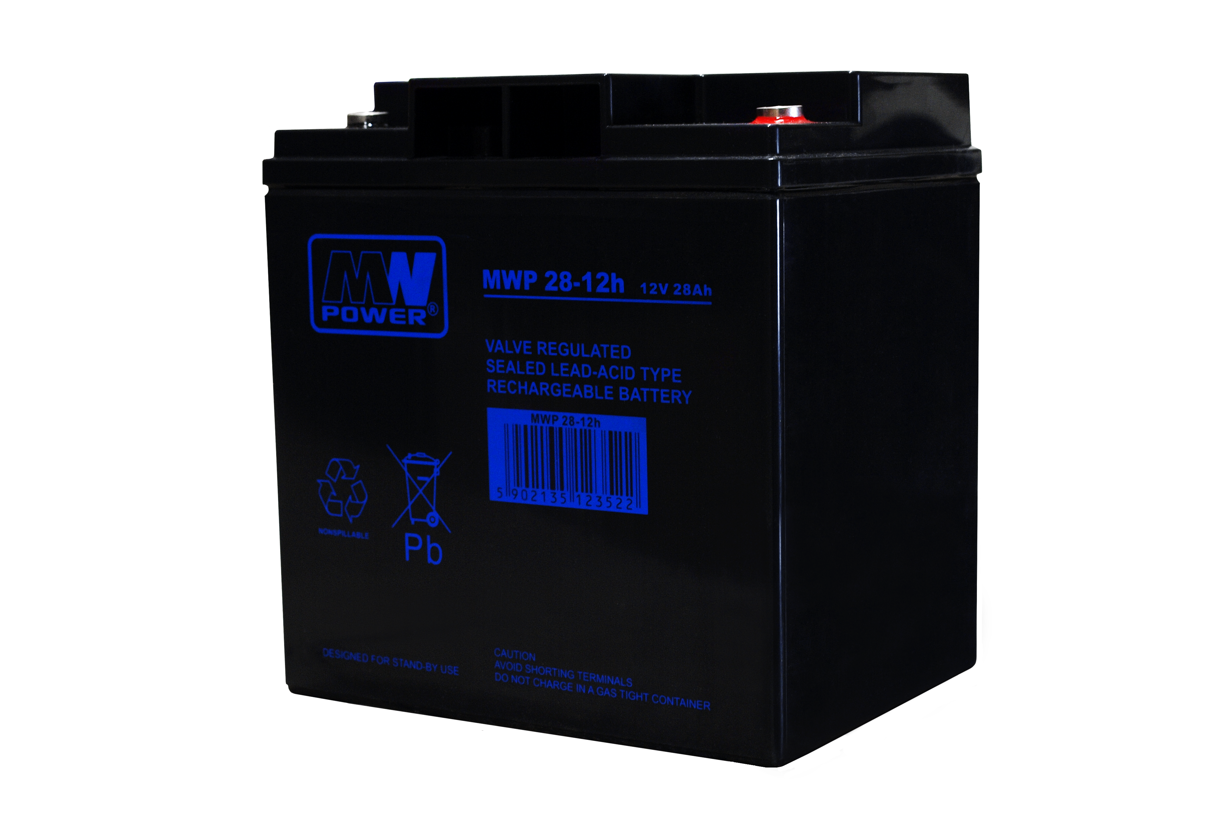 akumulator MWP 28-12h (Long Life 12V-28Ah, Bolt M5)
