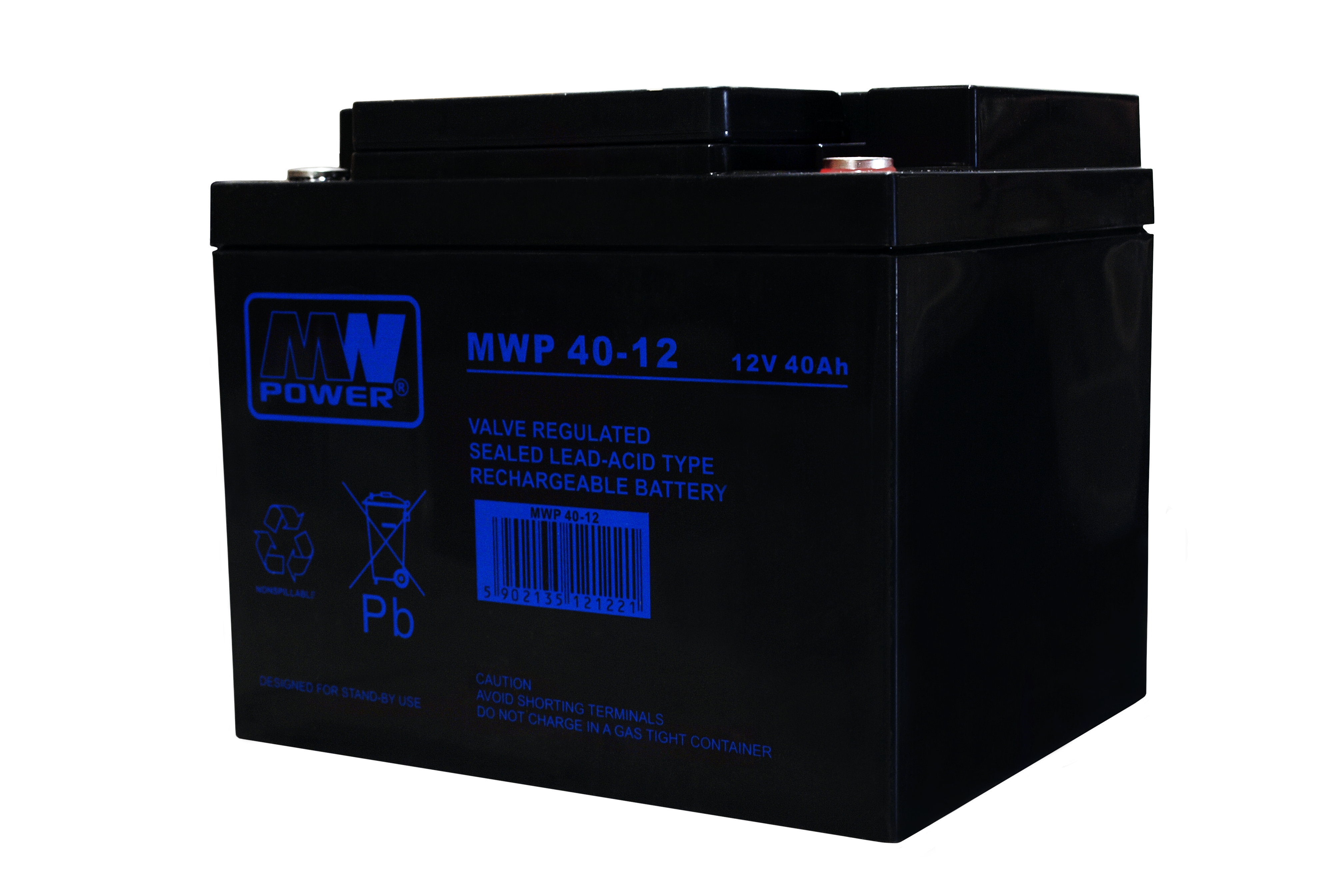 akumulator MWP 40-12 (Long Life, 12V-40Ah, Bolt M6)