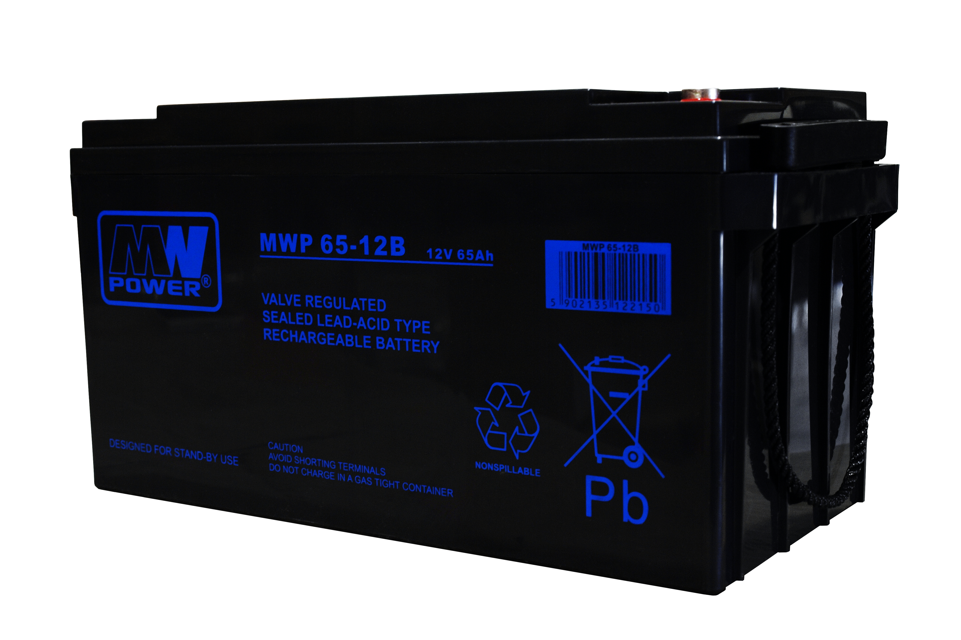 akumulator MWP 65-12B (Long Life, 12V-65Ah, Bolt M6R)