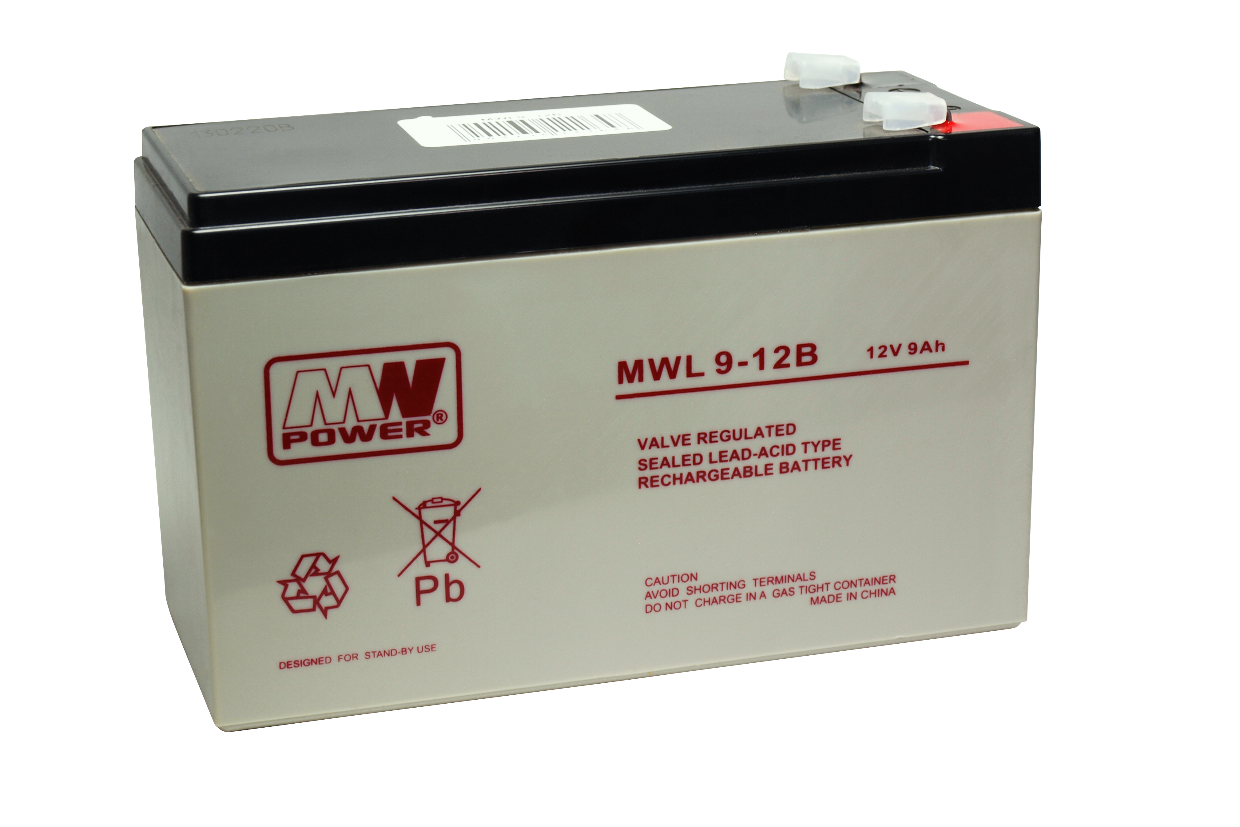 akumulator MWL 9-12B (12V-9Ah, faston 6,3mm)