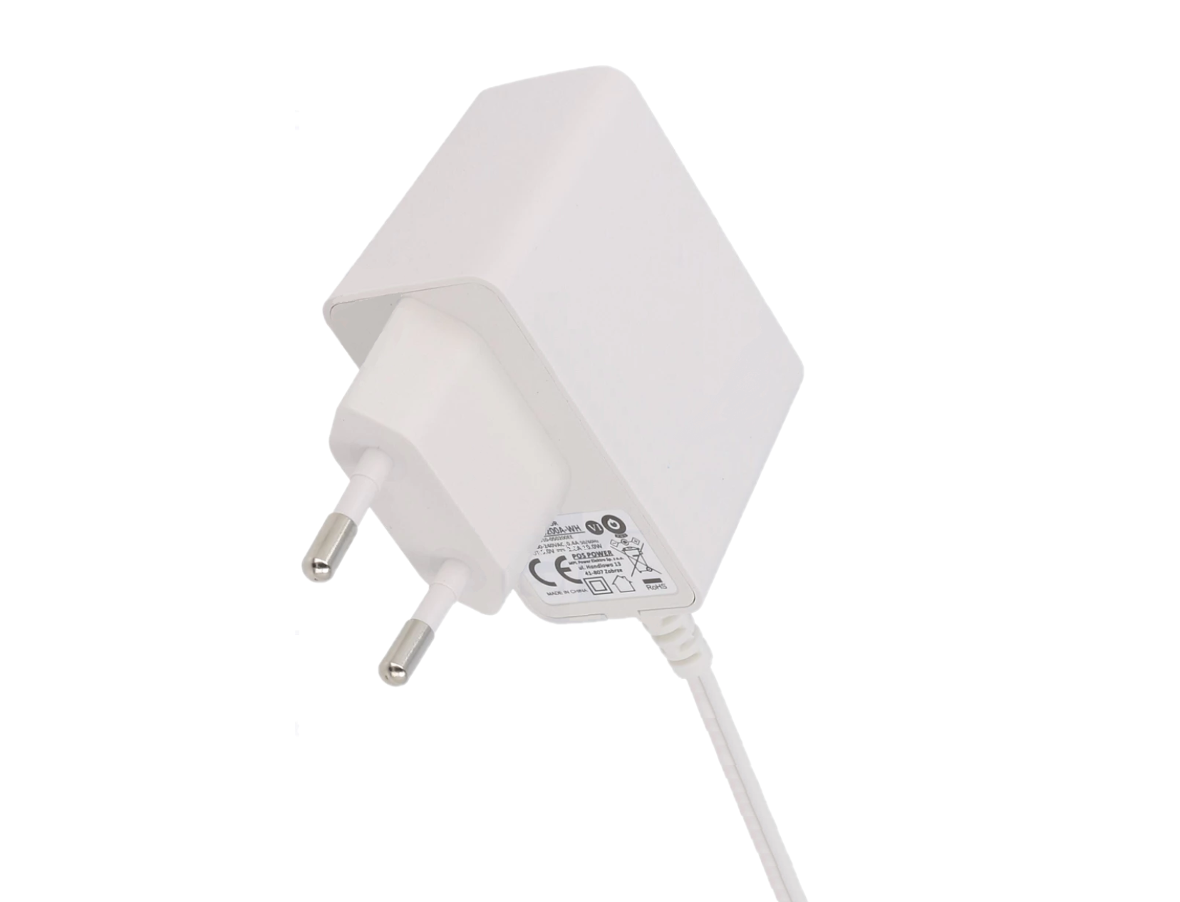 POSC12125A-WH Nástěnný typ AC/DC adaptér 12V/1,25A/15W DC zástrčka - 2,1x5,5mm