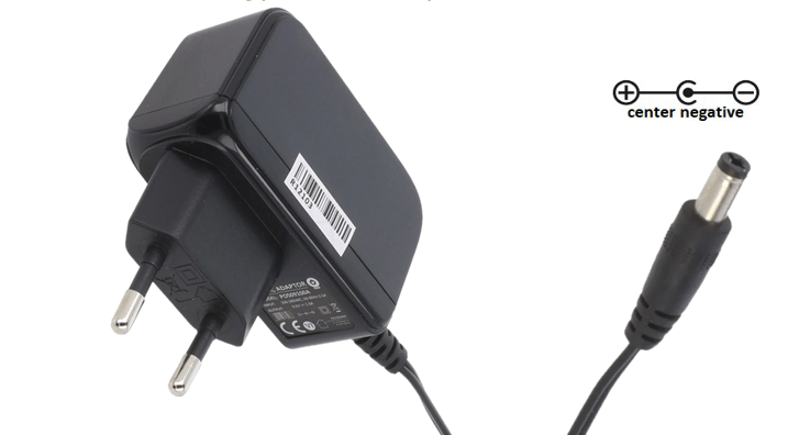 POS09100A-CN Adaptér do zdi AC/DC - 9V/1A/9W, Dc plug - 2.1x5.5mm - Center Negative