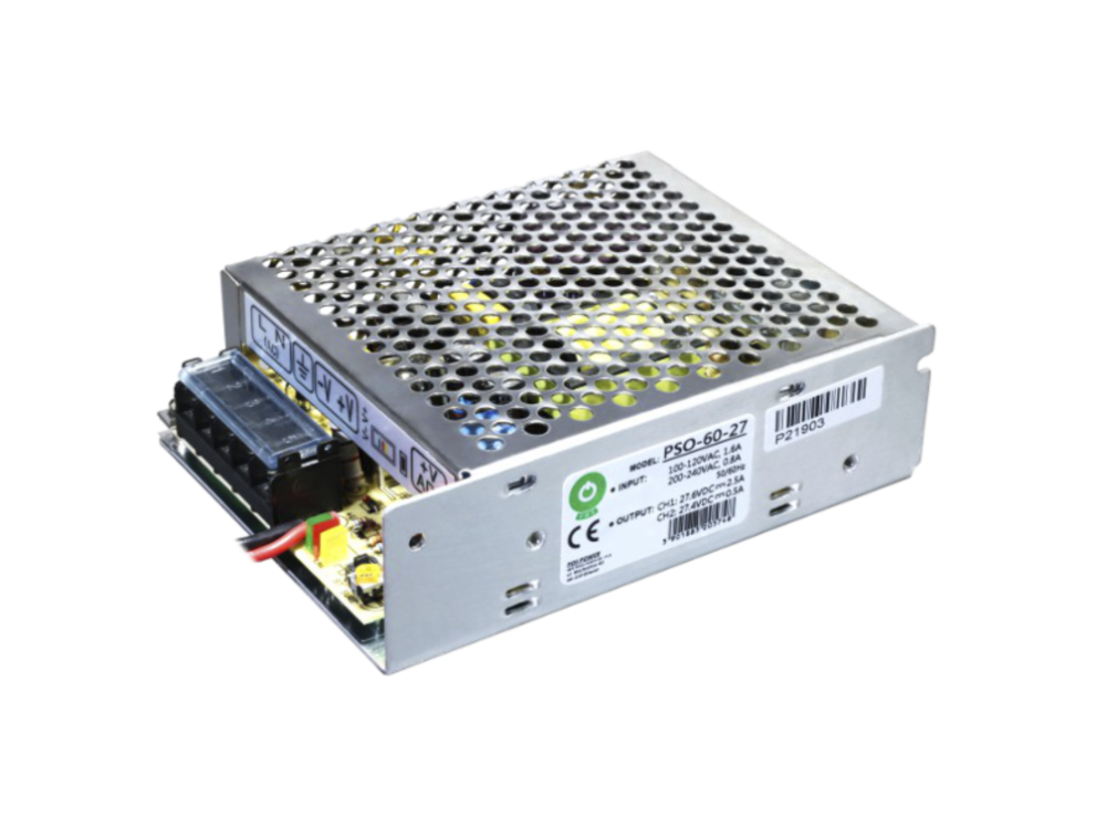 PSO-35-27 záložní zdroj napájení CH1: 27,6V/1A, CH2: 26,5V/0,3A