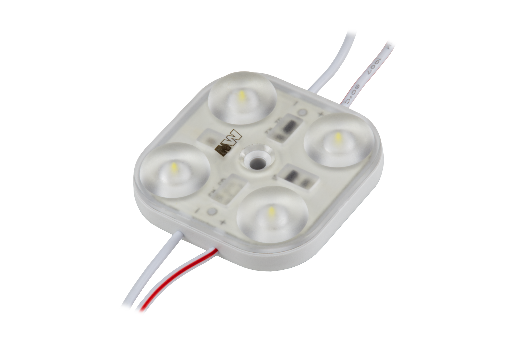 moduł LED HIGH EFFICIENCY 4-diody 24V 2W soczewki 170st. 320lm barwa biała 6500K