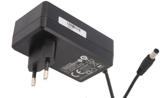 POS24100A-H Adaptér do zdi 24V/1A/24W, černá, horizontální, DC zástrčka 2,1x5,5