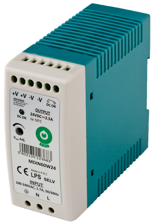 MDIN60W48 POS Zdroj na DIN 48V 60W 1.25A